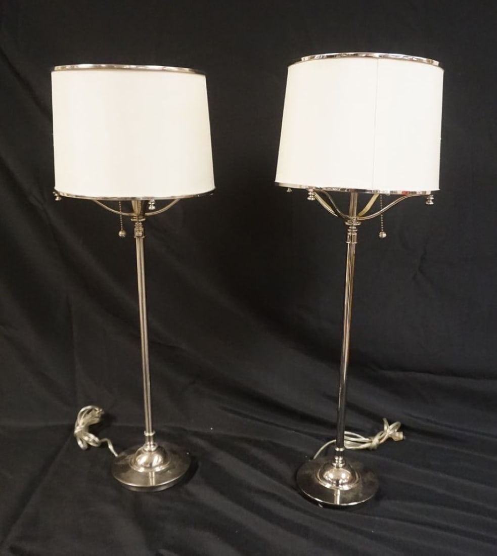MODERN STYLE CHROME TABLE LAMPS (1 of 2)