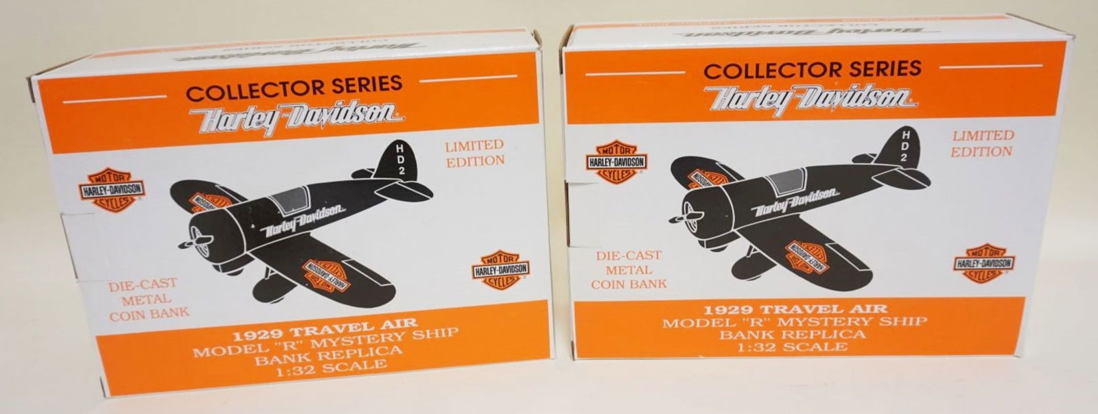 HARLEY DAVIDSON BANKS: HARLEY DAVIDSON DIE CAST LTD ED AIRPLANE BANKS IN BOX