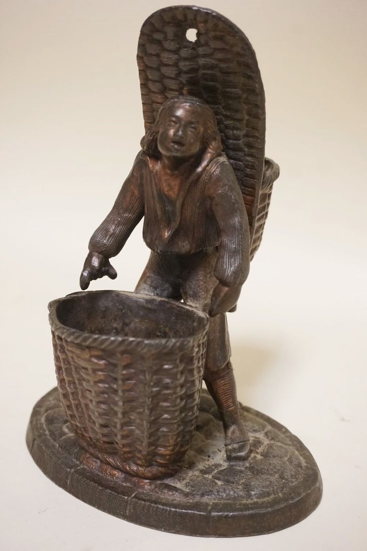 ANTIQUE ZINC ALLOY FIGURAL MATCH HOLDER (1 of 4)