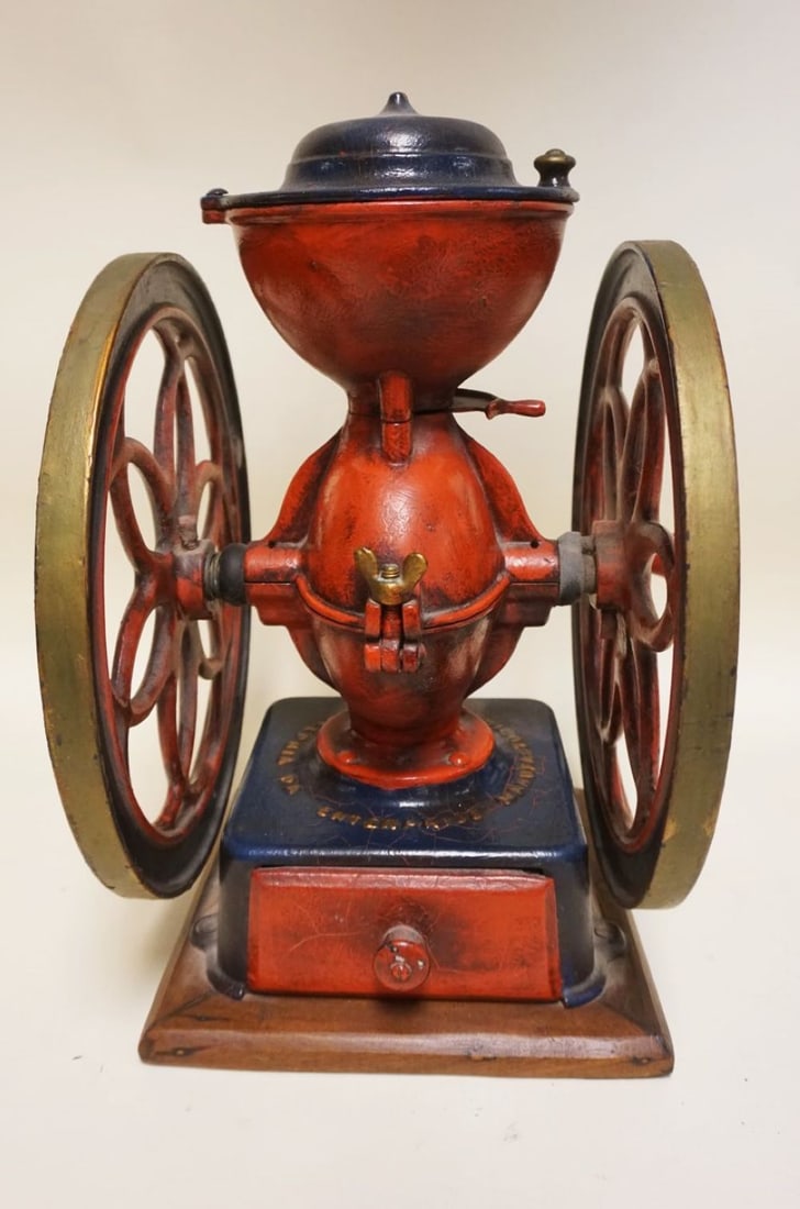 ANTIQUE ENTERPRISE DOUBLE WHEEL COFFEE GRINDER (1 of 5)