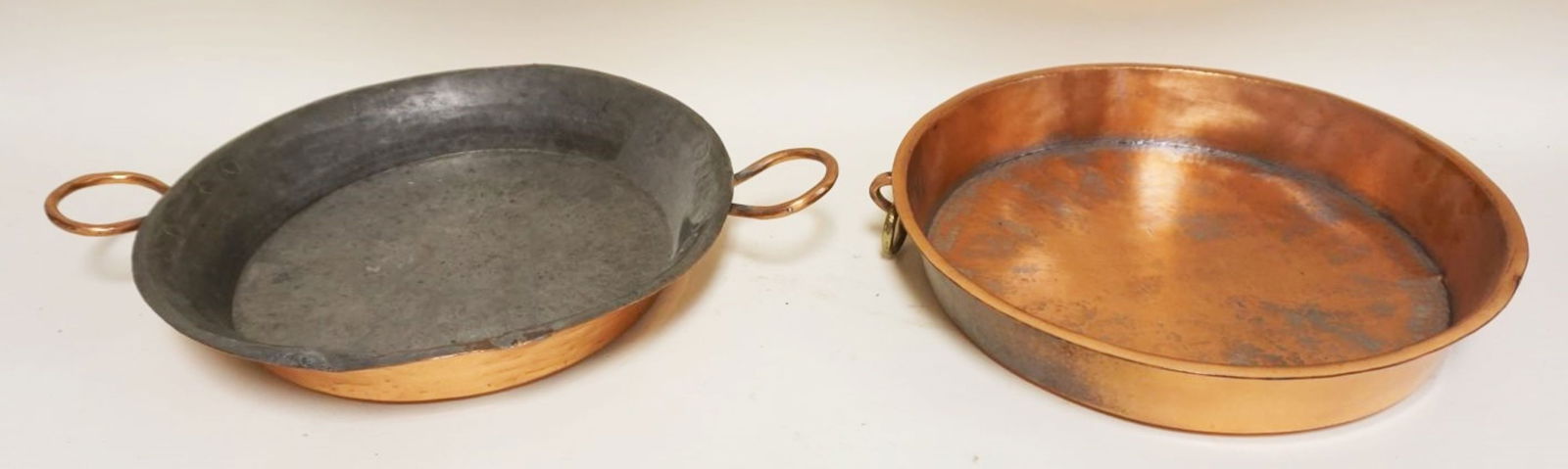 2 COPPER SHALLOW PANS (1 of 2)