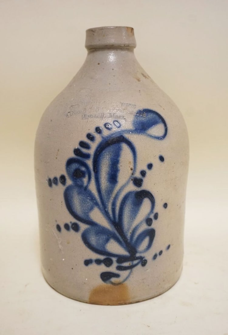 BLUE DECORATED STONEWARE JUG (1 of 6)
