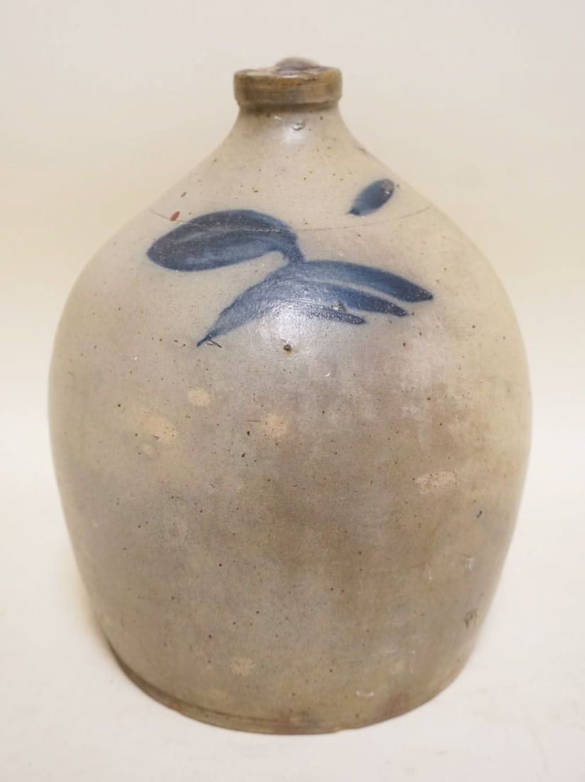 STONEWARE BLUE DECORATED JUG (1 of 5)