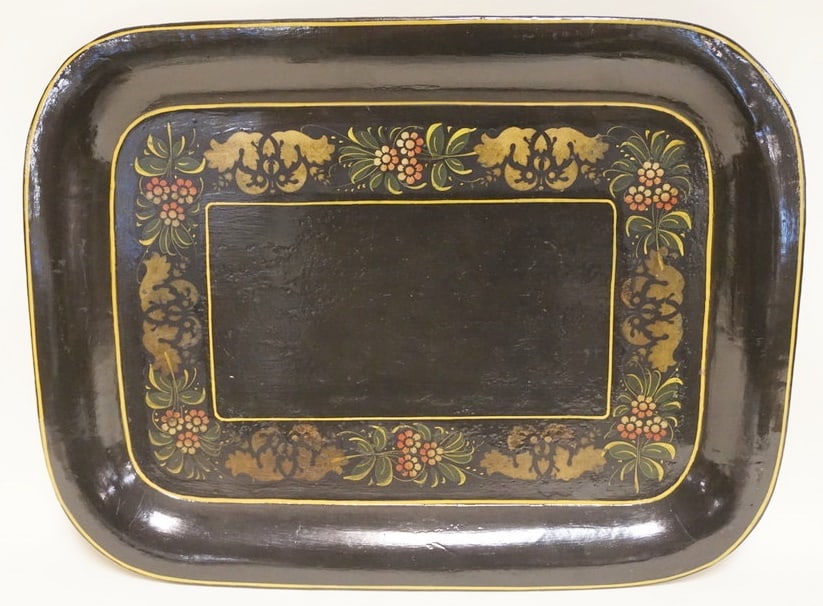 ANTIQUE TOLE DECORATED TRAY (1 of 2)