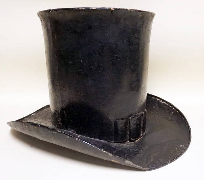 Large Antique Hand Made Metal Top Hat Auction