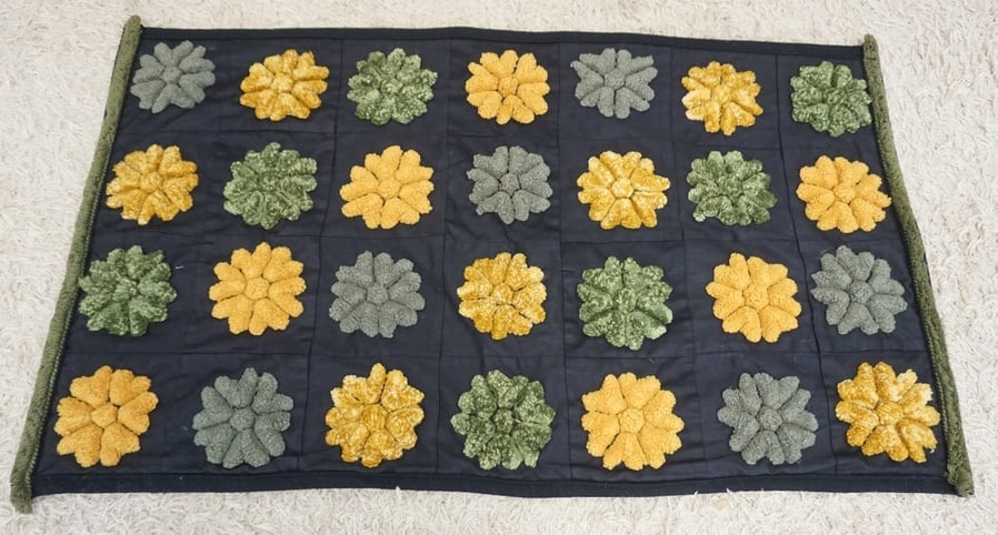 SMALL HAND SEWN RAISED PUFFY QUILT (1 of 3)