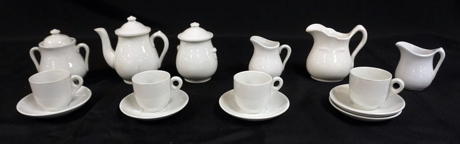 MINIATURE IRONSTONE TEASET: MINIATURE IRONSTONE TEASET, 15 PIECES