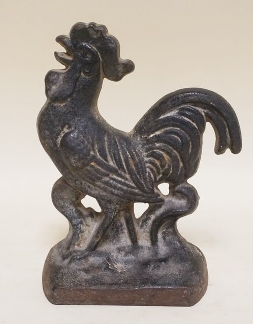 ANTIQUE CAST IRON ROOSTER DOOR STOP (1 of 2)