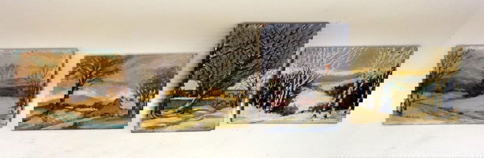 4 SMALL OIL PAINTINGS ON BOARD (1 of 3)