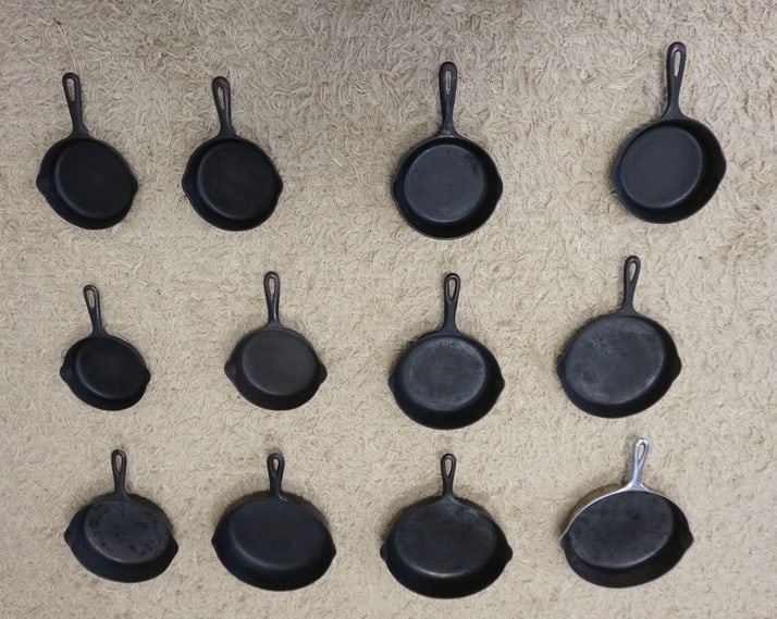 13 PIECE LOT GRISWOLD CAST IRON FRYING PANS (1 of 3)