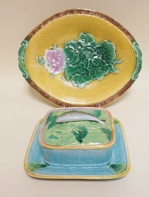 MAJOLICA LARGE OVAL DAILY BREAD PLATE & DISH (1 of 4)