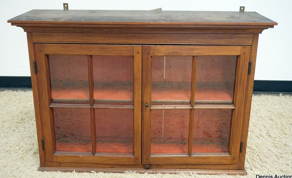 ANTIQUE WALNUT 2 DOOR HANGING CUPBOARD (1 of 4)