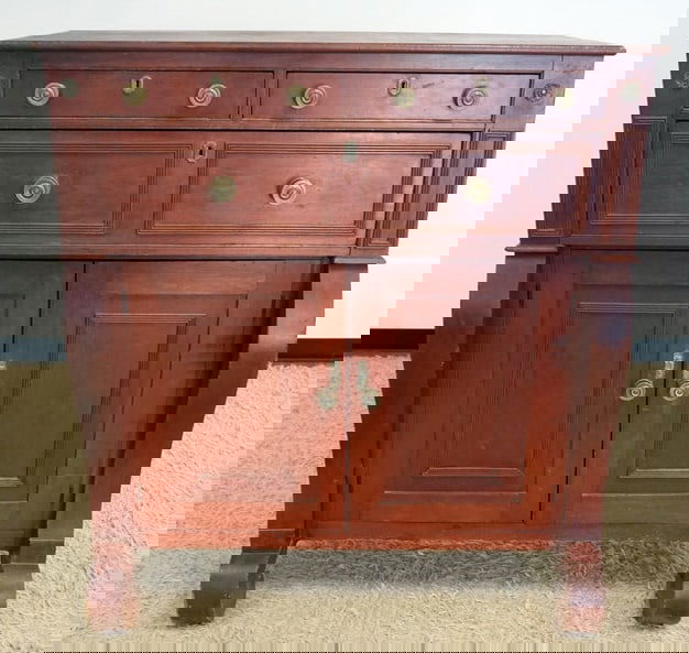 ANTIQUE EMPIRE 3 DRAWER 2 DOOR CUPBOARD (1 of 4)