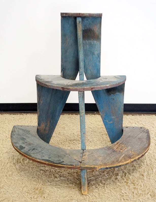 PRIMITIVE HALF ROUND 3 TIER STEPPED SHELF (1 of 3)