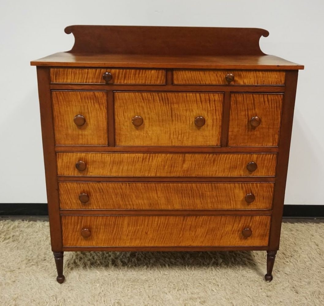 ANTIQUE COUNTRY SHERATON CHERRY CHEST (1 of 4)