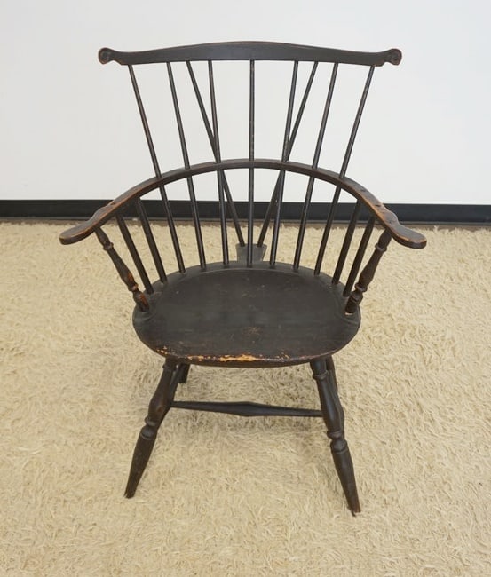ANTIQUE BRACE BACK WINDSOR ARMCHAIR (1 of 2)