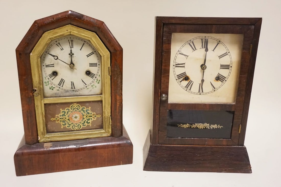 2 ANTIQUE SHELF CLOCKS (1 of 3)