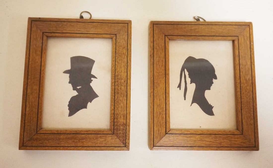PAIR OF FRAMED SILHOUETTES (1 of 2)