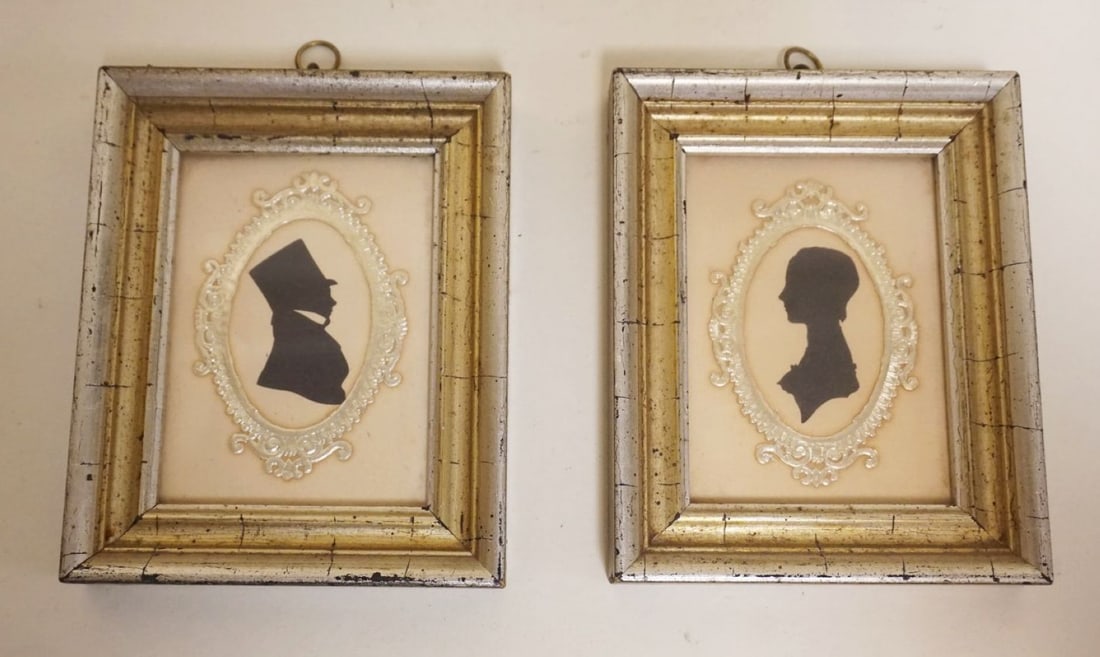 PAIR OF FRAMED SILHOUETTES (1 of 2)