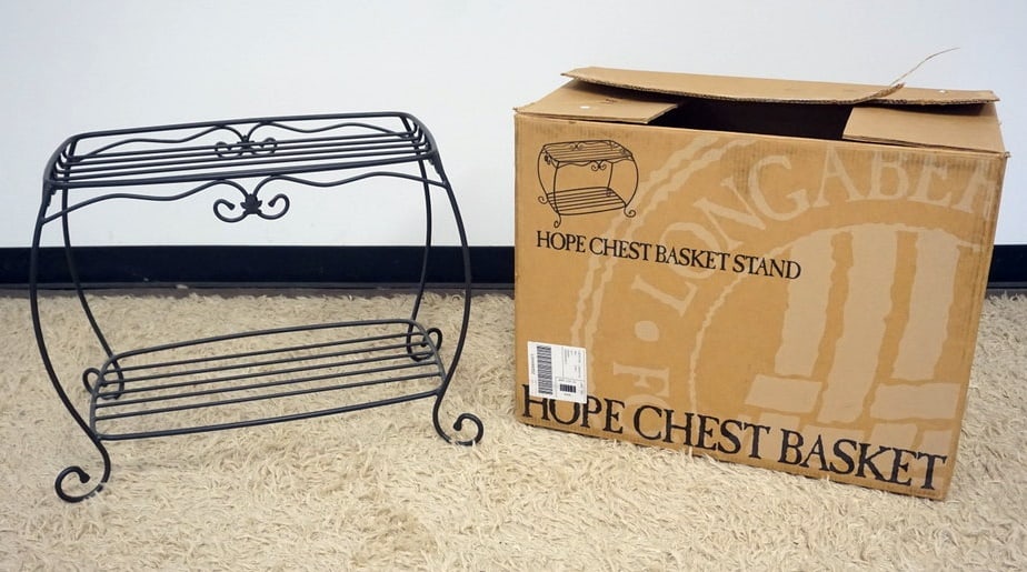 WROUGHT IRON HOPE CHEST BASKET STAND (1 of 3)