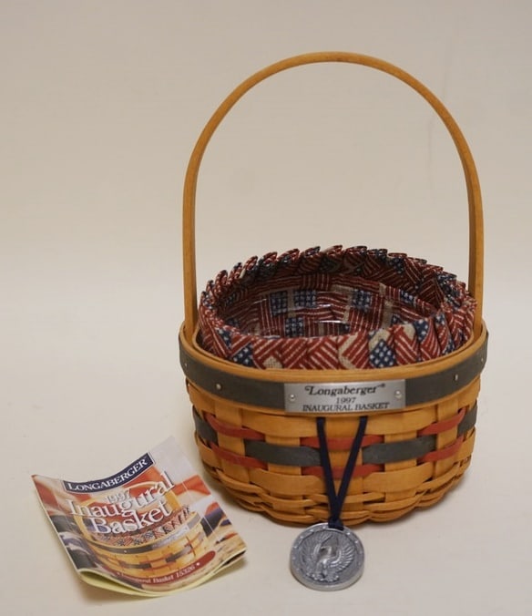1997 INAUGURAL BASKET: 1997 INAUGURAL BASKET WITH LINER, HANG TIE AND PROTECTOR