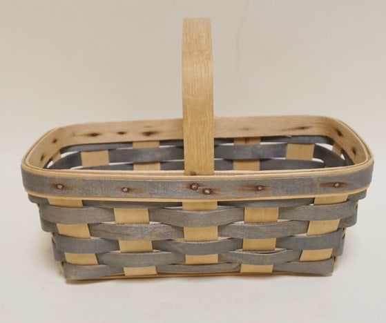 1987 MED EASTER BASKET: 1987 MED EASTER BASKET, APPROXIMATELY 6 IN X 10 IN X 4 IN. NAIL RUSTING STAINS