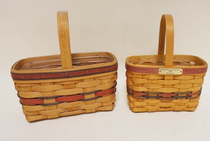 1994 ALL AMERICAN BASKETS: 1994 ALL AMERICAN BASKETS WITH PROTECTORS, LARGEST APPROXIMATELY 5 IN X 8 3/4 IN X 5 IN H