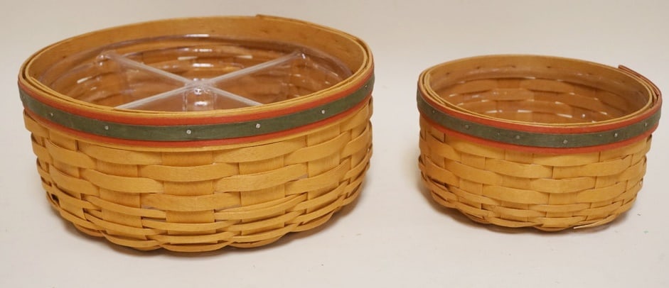 2000 CENTURY BASKETS: 2000 CENTURY BASKETS WITH PROTECTORS, LARGEST APPROXIMATELY 10 IN DIA X 4 1/4 IN H