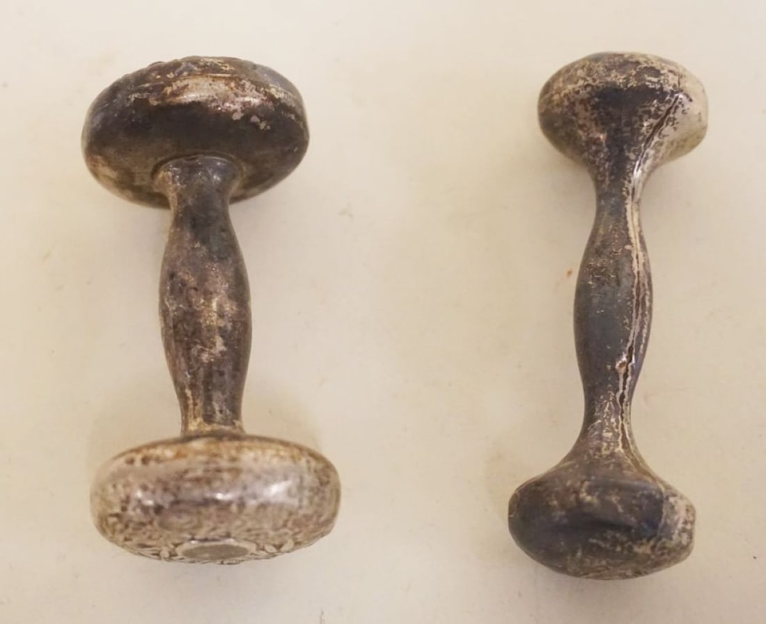 2 STERLING BABY RATTLES: 2 STERLING BABY RATTLES MARKED GORHAM, APPROXIMATELY 3 IN C 1 1/2 IN