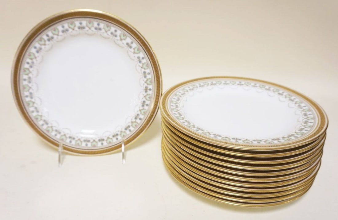 SET OF 12 CAULDON LTD 8 1/2 IN PLATES: SET OF 12 CAULDON LTD 8 1/2 IN PLATES HIGGIN & SELTER NEW YORK