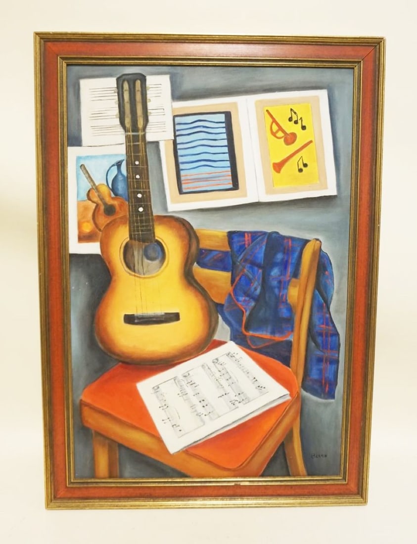 OIL PAINTING ON CANVAS *MUSICAL MOOD*: OIL PAINTING ON CANVAS *MUSICAL MOOD* SIGNED BETTY, APPROXIMATELY 24 IN X 34 IN