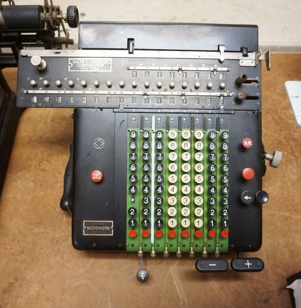 RALPH C COXHEAD CALCULATOR: RALPH C COXHEAD CALCULATOR *MATHEMATION* APPROXIMATELY 16 IN X 14 IN X 10 IN HIGH