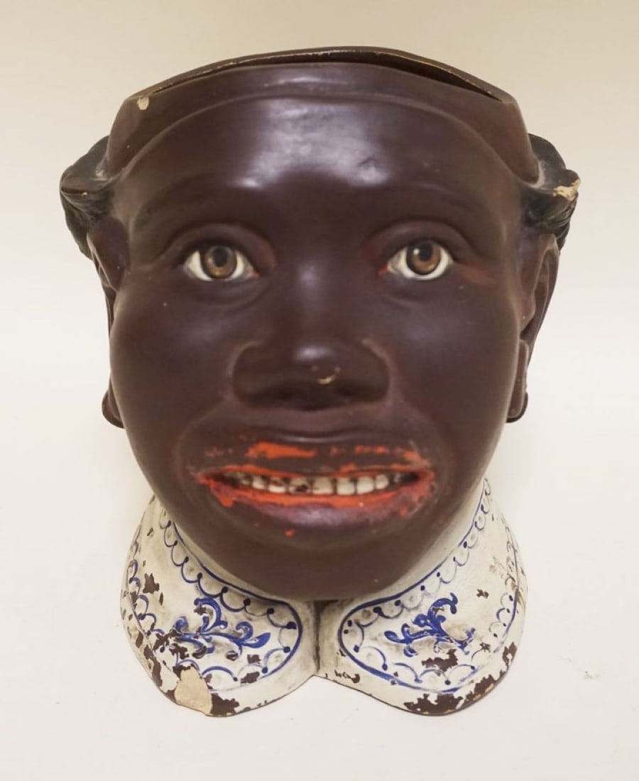 ANTIQUE POTTERY BLACKAMOOR HEAD (1 of 6)