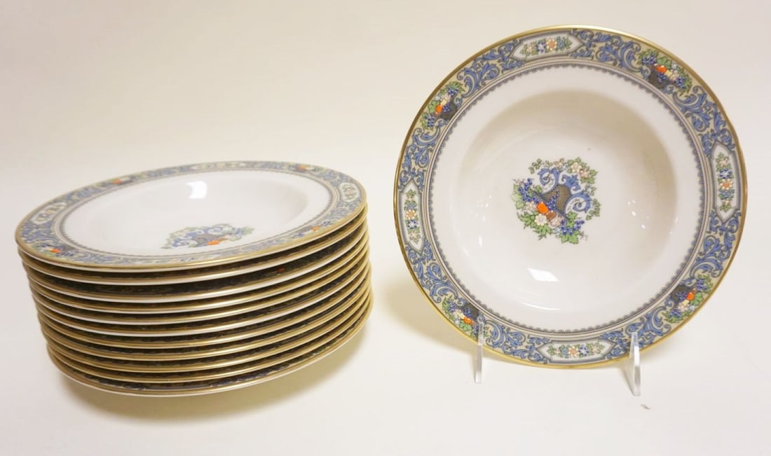LENOX AUTUMN GILT RIMMED SOUP BOWLS (1 of 3)