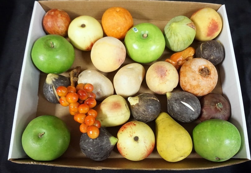 LARGE GROUP OF MARBLE FRUIT (1 of 3)