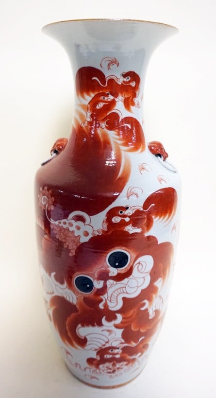 LARGE ASIAN URN WITH CHARACTER MARKS (1 of 4)