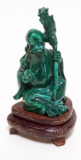 MALACHITE FIGURE OF AN ASIAN MAN (1 of 4)