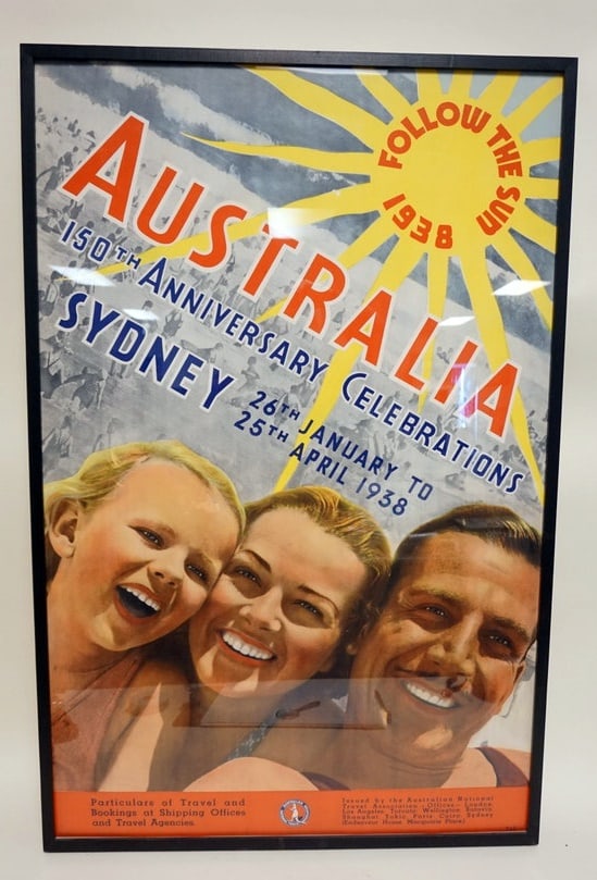 VINTAGE 1938 AUSTRALIAN TRAVEL POSTER (1 of 3)