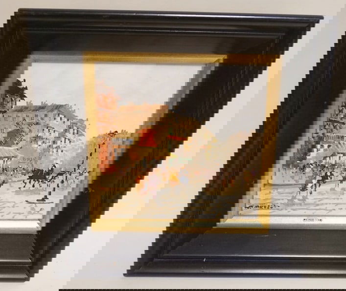 FRENCH HAND PAINTED PORCELAIN PLAQUE SIGNED (1 of 4)