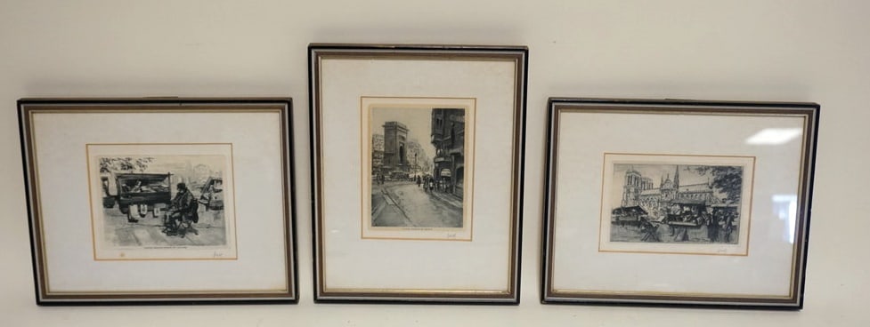 GROUP OF 3 SMALL ENGRAVINGS (1 of 4)