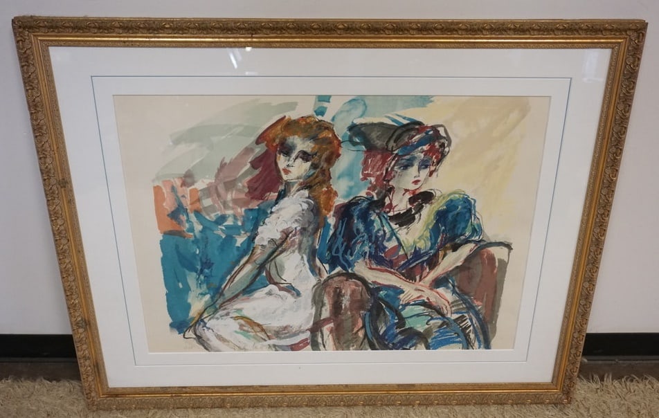 LARGE FRAMED IMPRESSIONIST PRINT (1 of 2)