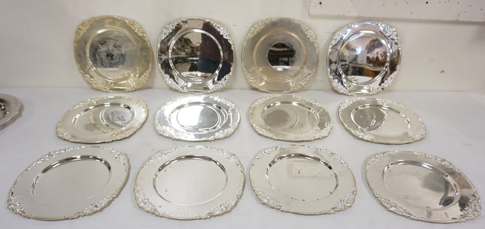 12 SILVER PLATE DISHES (1 of 3)
