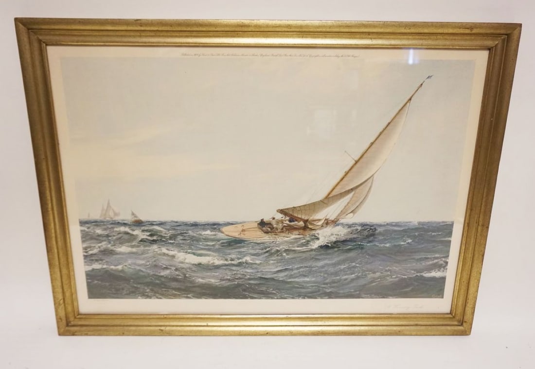 LARGE FRAMED PRINT OF SAILING BOAT (1 of 2)