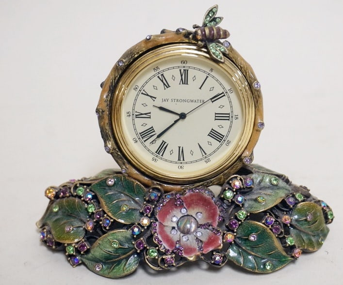 JAY STRONGWATER PAPILLION LEAF BEE CLOCK (1 of 6)