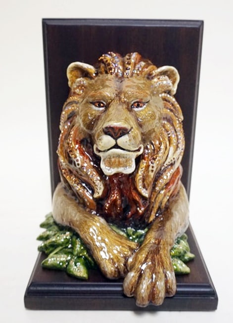 JAY STRONGWATER JUNGLE LION BOOK END (1 of 6)