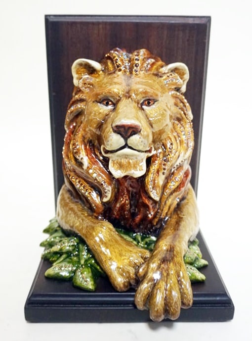 JAY STRONGWATER JUNGLE LION BOOK END (1 of 6)