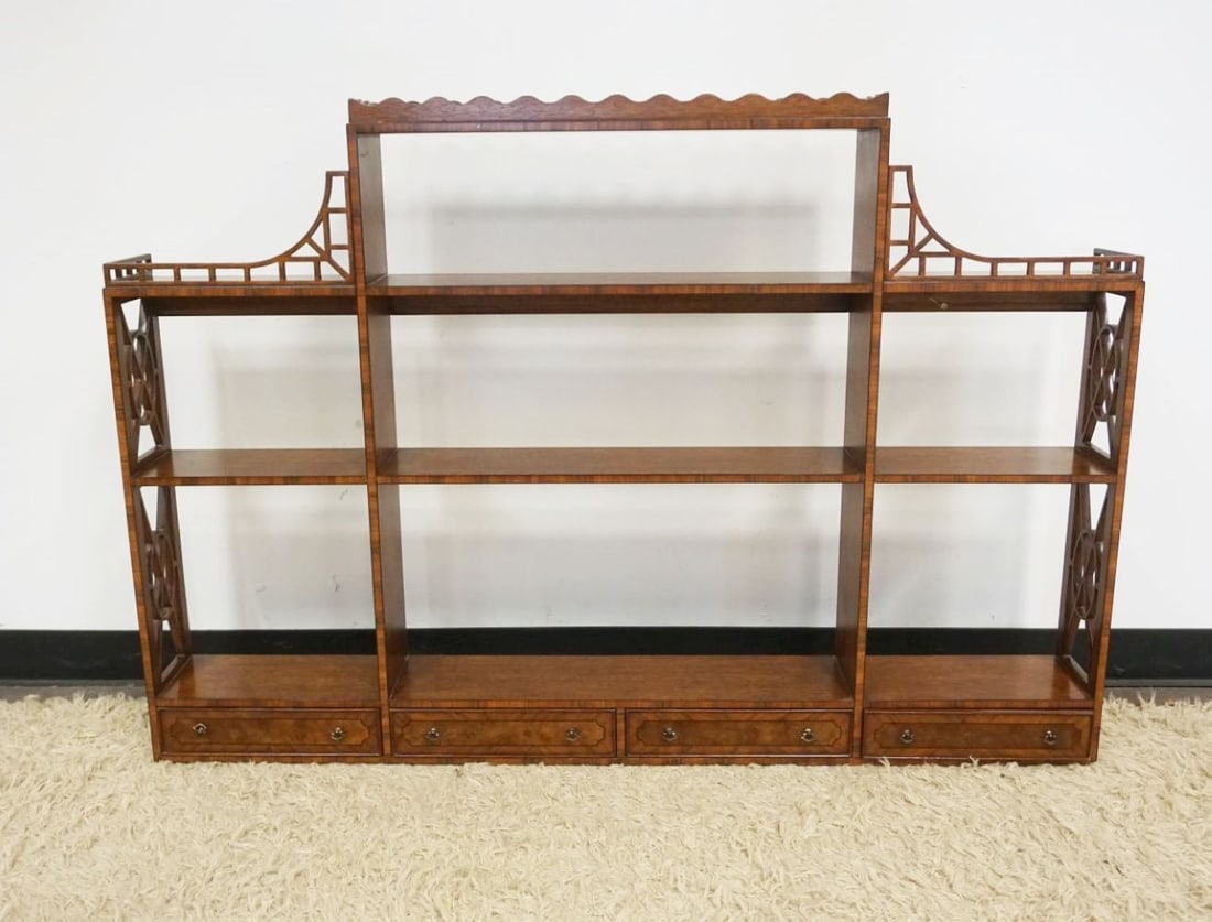 MAHOGANY HANGING WALL SHELF (1 of 3)