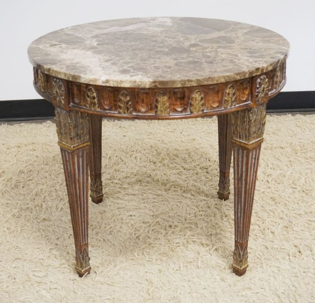 MARBLE TOP LAMP TABLE (1 of 3)