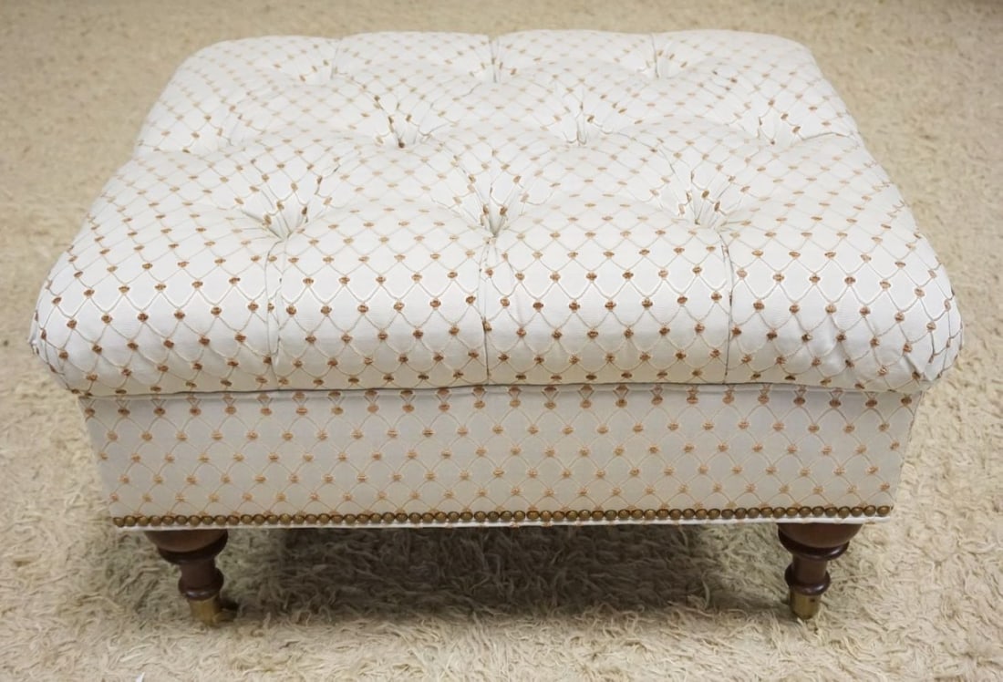 UPHOLSTERED TUFTED TOP FOOT STOOL (1 of 3)