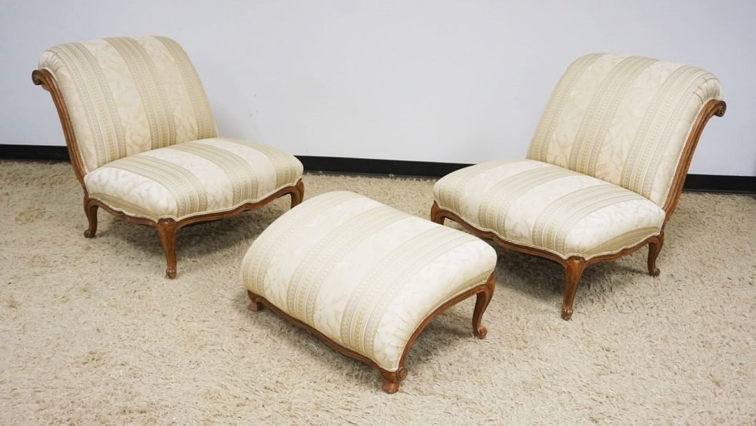 UPHOLSTERED ACCENT LOUNGE CHAIRS WITH OTTOMAN (1 of 4)